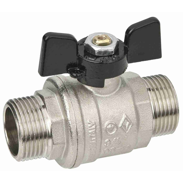 Bugatti 327 Кран шаровой латунь полнопроходной Ду15 Ру64 НР бабочка 03270022